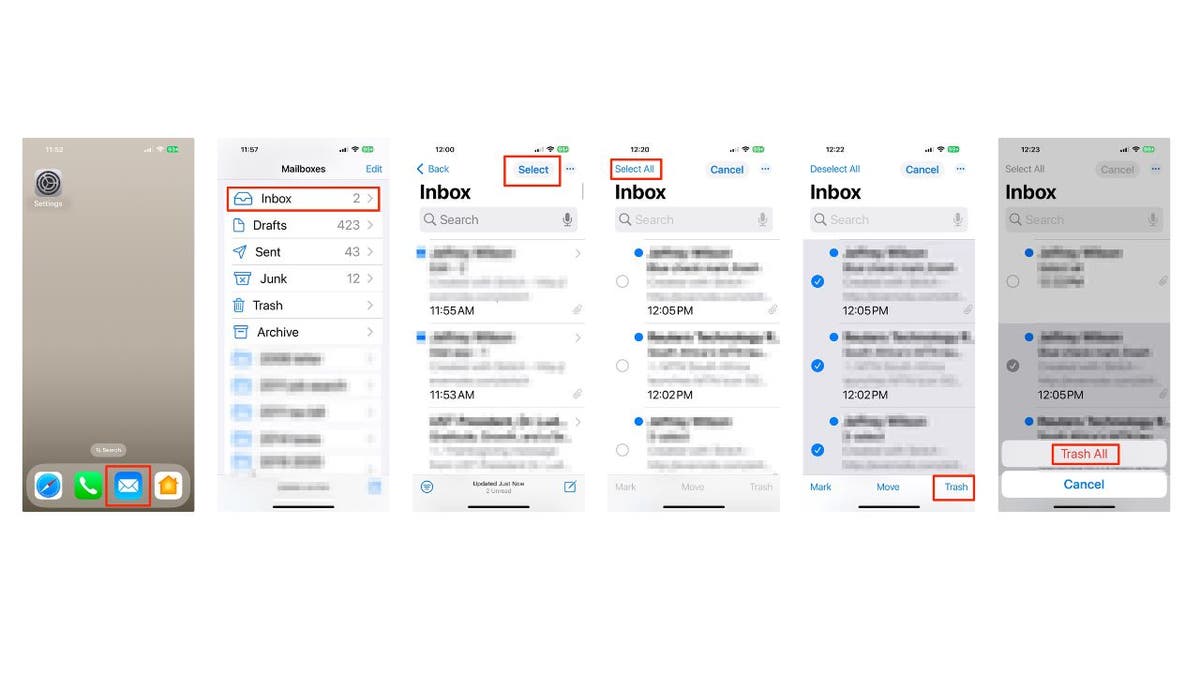 How to delete multiple emails at once on iPhone