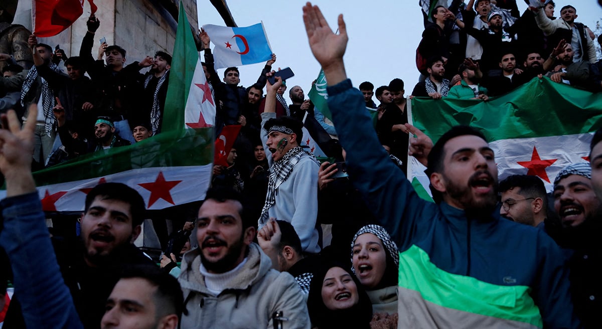 Syrians living in Turkey celebrate after Syrian rebels announced that they have ousted President Bashar al-Assad in Syria, in Istanbul, Turkey, December 8, 2024. — Reuters