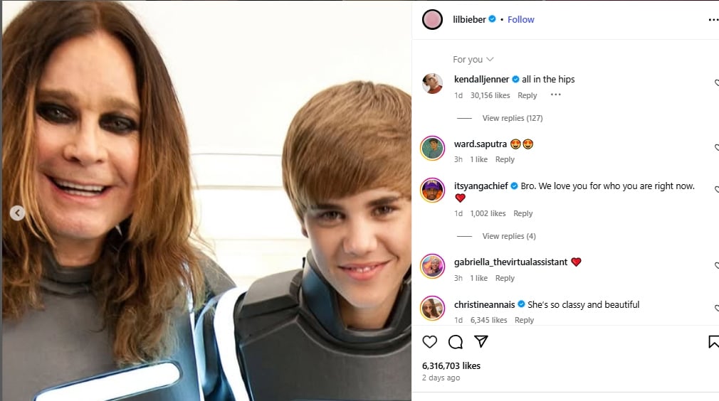 Justin Bieber mourns Ozzy Osbourne’s death with unseen Super Bowl throwback