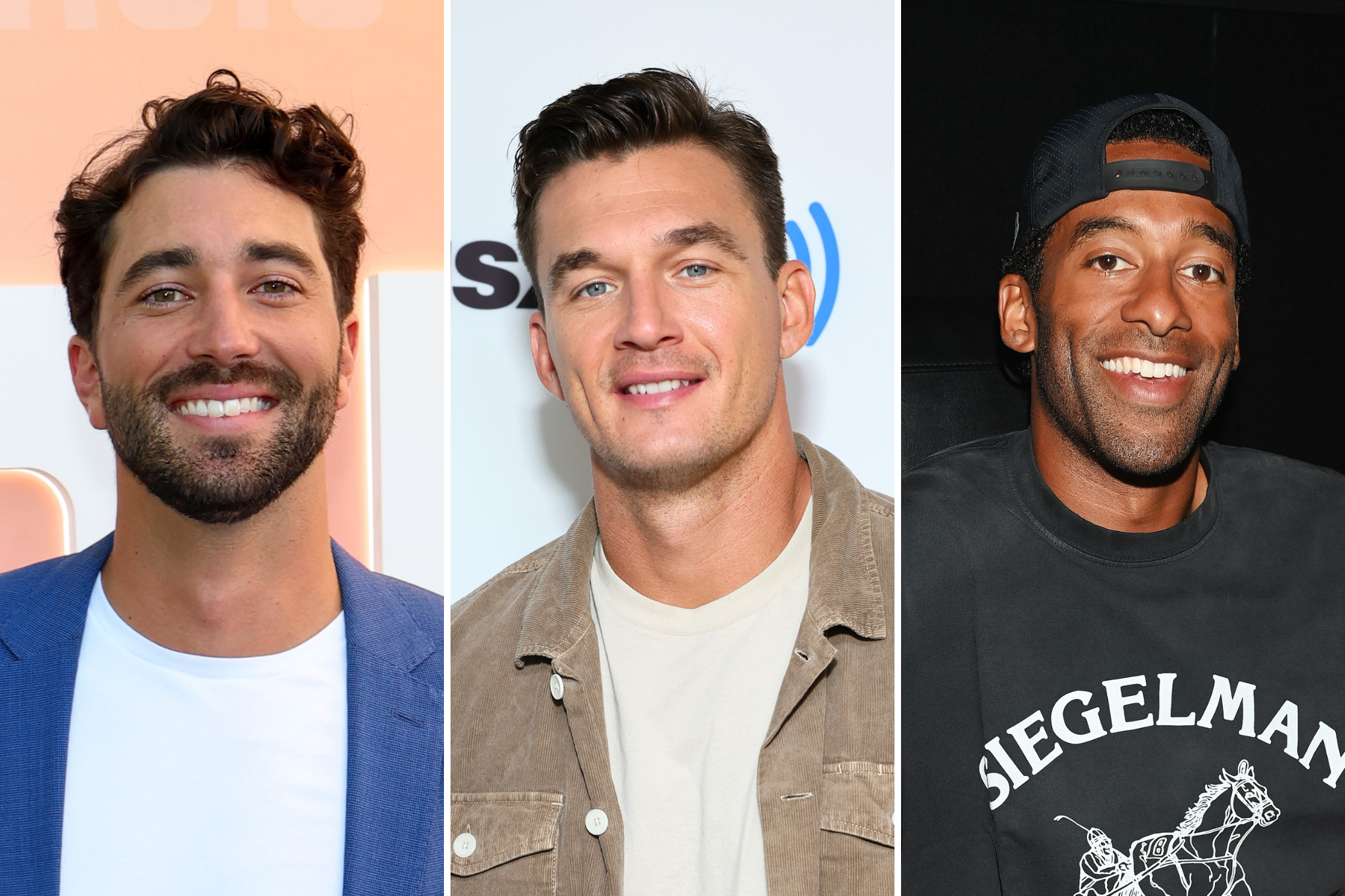 (L-R) Joey Graziadei, Tyler Cameron and Matt James make up a handful of Bachelor Nation alums running the 2025 NYC marathon