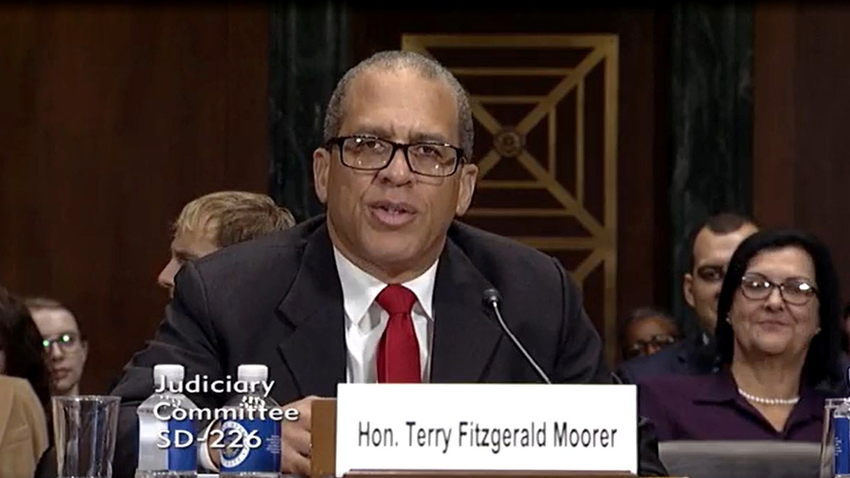Judge Terry Moorer speaking during his nomination hearing at the U.S. Senate