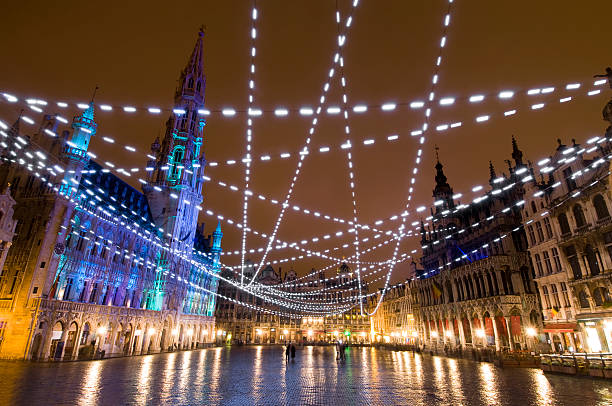 Brussels, Belgium (Late November to early January): Winter Wonders in Brussels includes a massive light show, Ferris wheel, and ice rink. The market stretches across the city center with Belgian chocolates and waffles galore.