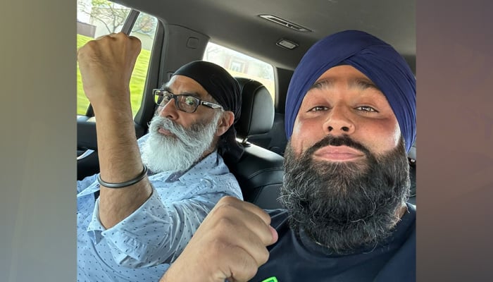 (From right to left) Khalistan Referendum organiser Inderjeet Singh Gosal and SFJ General Counsel Gurpatwant Singh Pannun. — Reporter